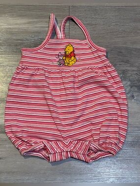 Vintage Y2K Disney Store Winnie the Pooh Piglet bubble romper onesie 6 months